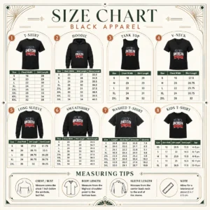 Size chart for Funny Proud American Worker Labour Day Streetwear with measurements in inches and cm to help choose the right fit