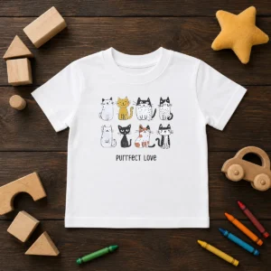 Funny Purrfect Love Cat 2026 Kids T-Shirt