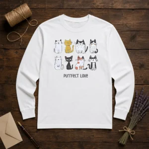 Funny Purrfect Love Cat 2026 Long Sleeve Shirt