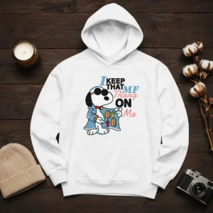 Funny Snoopy Peanuts I Keep That MF Thang On Me Hot Dog Mustard Ketchup Hoodie