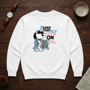 Funny Snoopy Peanuts I Keep That MF Thang On Me Hot Dog Mustard Ketchup Sweater