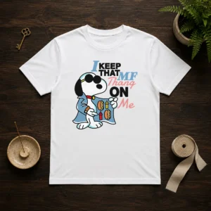 Funny Snoopy Peanuts I Keep That MF Thang On Me Hot Dog Mustard Ketchup
