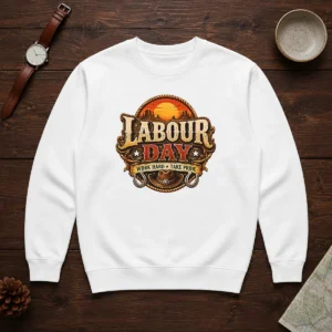 Funny Western Labour Day Work Hard Take Pride Cowboy Sweater