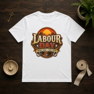 Funny Western Labour Day Work Hard Take Pride Cowboy