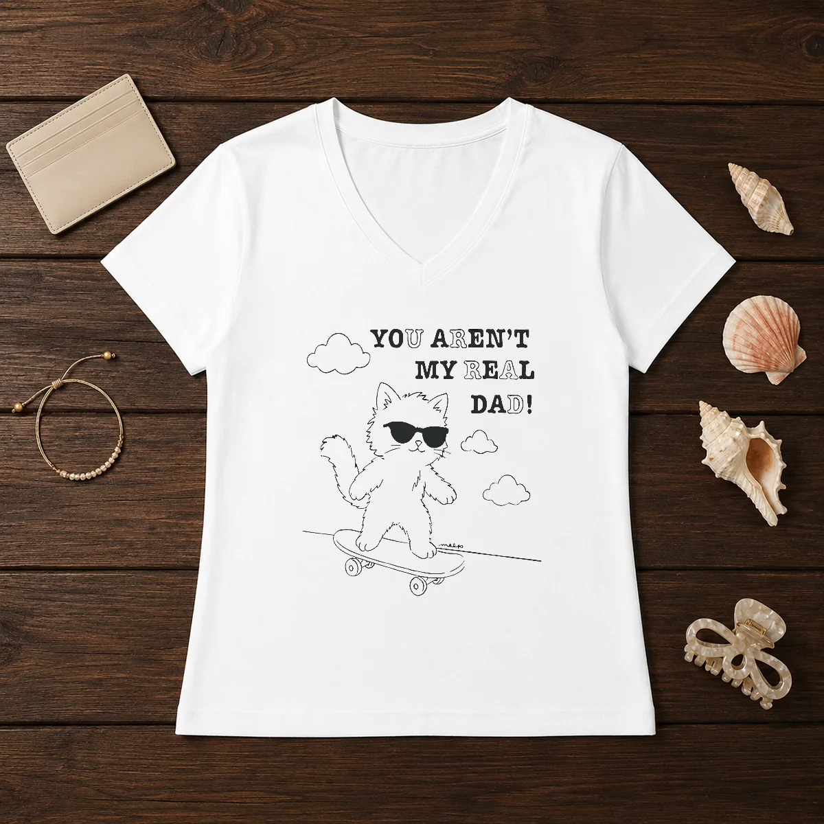 Funny You Aren'T My Real Dad V-Neck Shirt Funny You Aren'T My Real Dad V-Neck Shirt