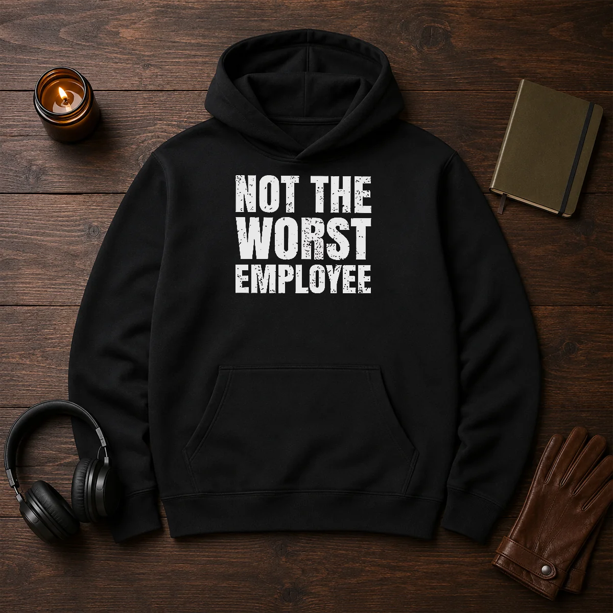 Good Distressed Not The Worst Employee Office Hoodie
