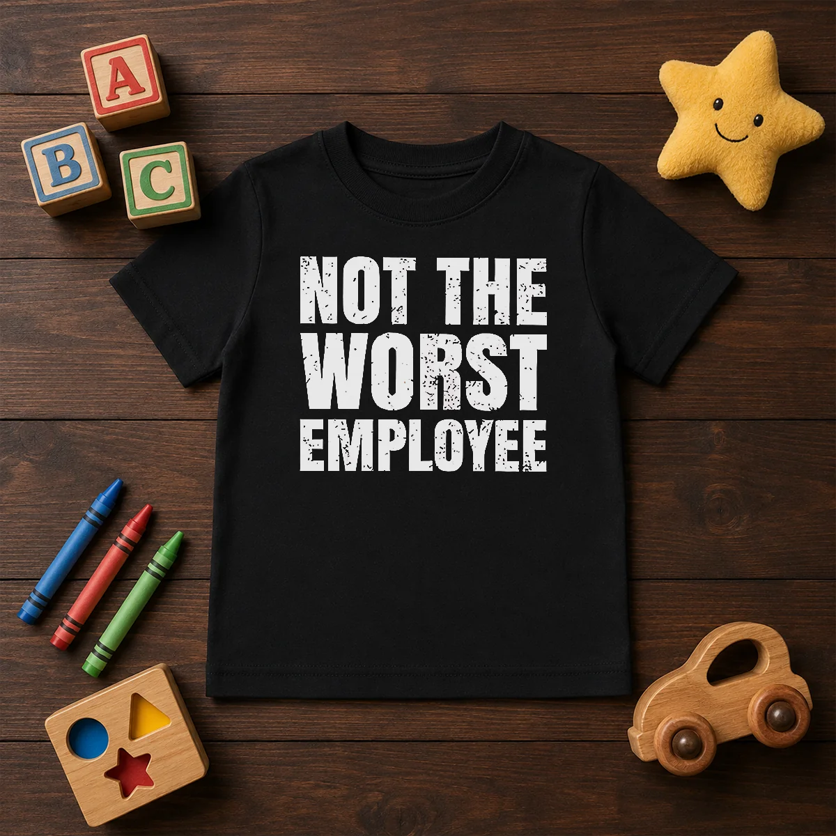 Good Distressed Not The Worst Employee Office Kids T-Shirt