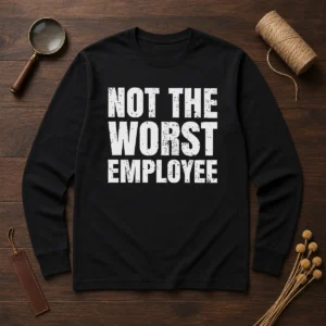 Good Distressed Not The Worst Employee Office Long Sleeve Shirt