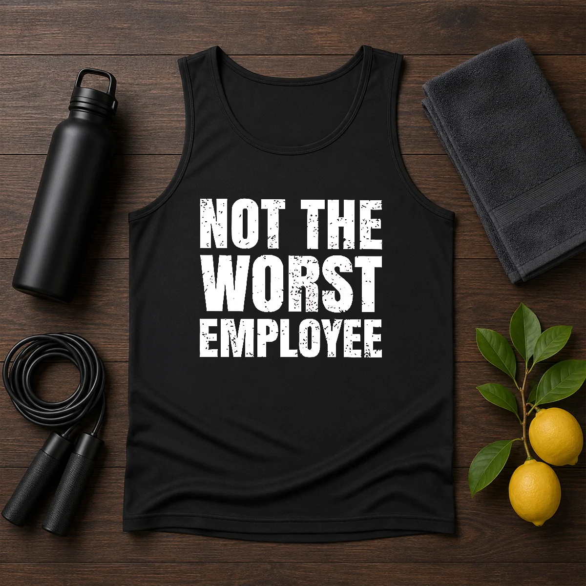 Good Distressed Not The Worst Employee Office Tank Top