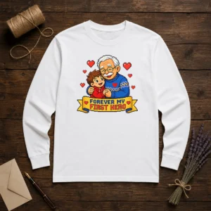 Good Grandparents Day Pixel Forever My First Hero Long Sleeve Shirt