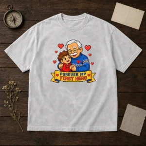 Good Grandparents Day Pixel Forever My First Hero Washed T-Shirt