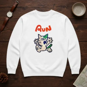 Good Running Scared Cartoon Cat Sweater