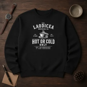 Good The Laodicea Brewing Co Hot Or Cold Only Revelation 3 14 22 Sweater