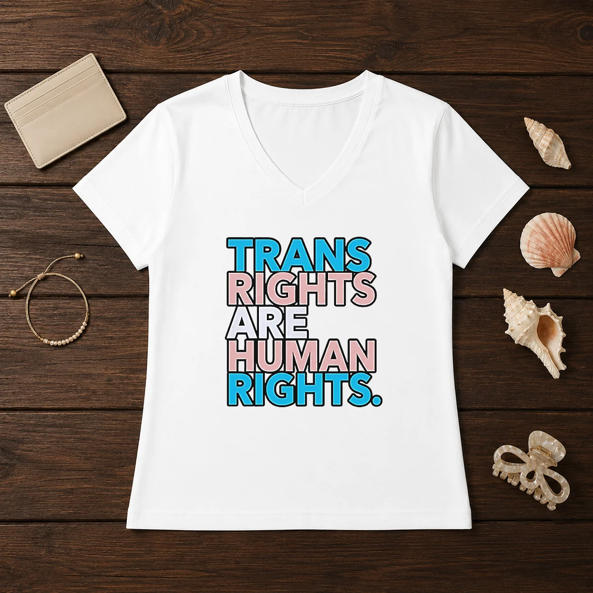Good Trans Rights Are Human Rights V-Neck Shirt Good Trans Rights Are Human Rights V-Neck Shirt
