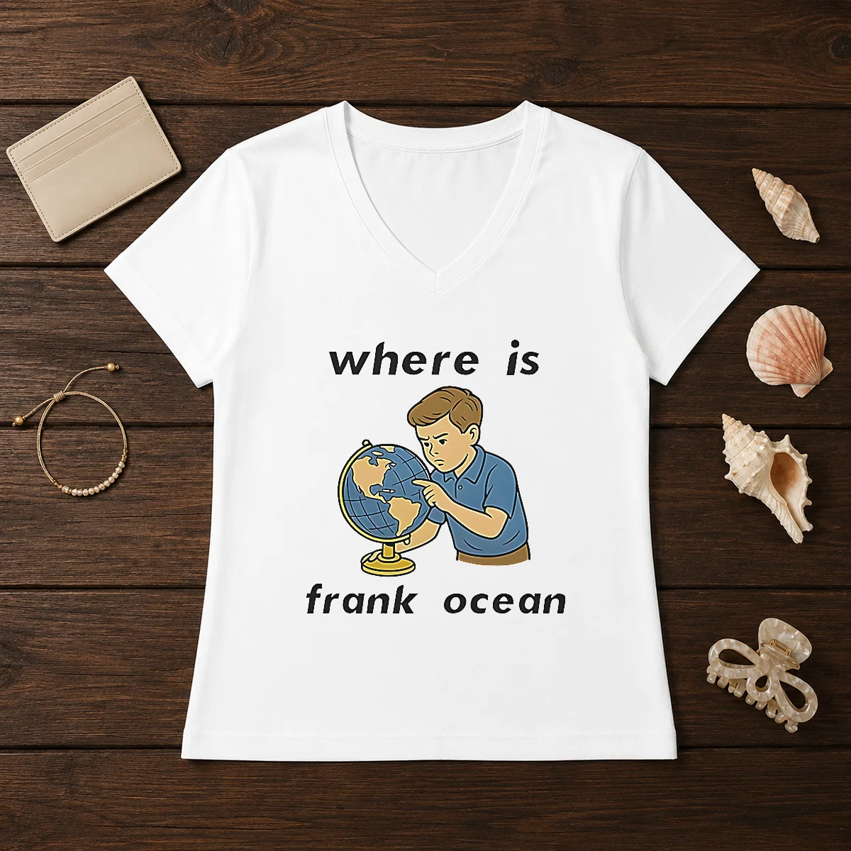 Good Where Is Frank Ocean V-Neck Shirt Good Where Is Frank Ocean V-Neck Shirt
