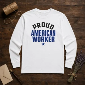 Hot Labour Day Proud American Worker Minimalist Long Sleeve Shirt