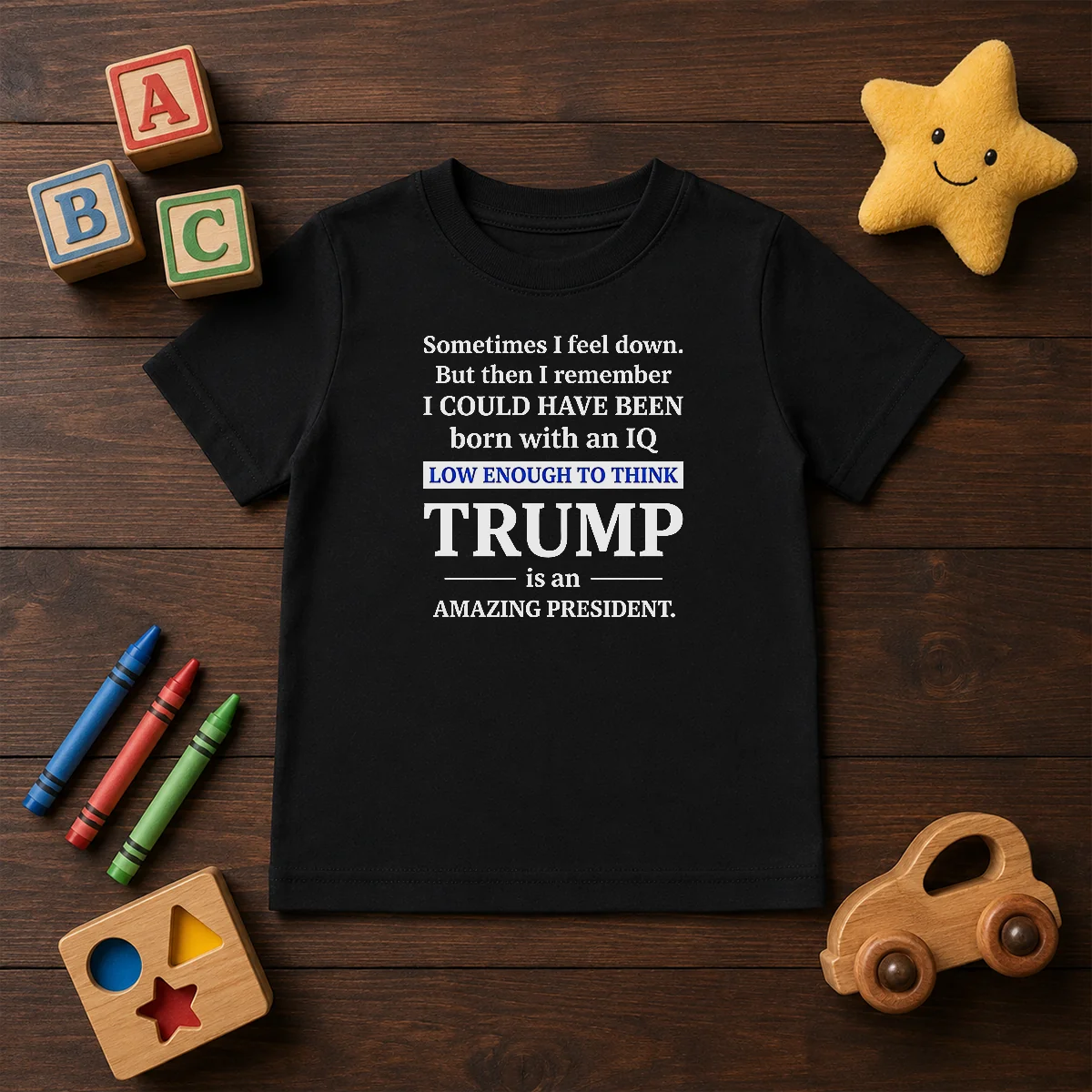 Hot Trump Is An Amazing President IQ Satire Kids T-Shirt