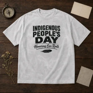Nice Indigenous Peoples Day Pride Silhouette (2) Washed T-Shirt