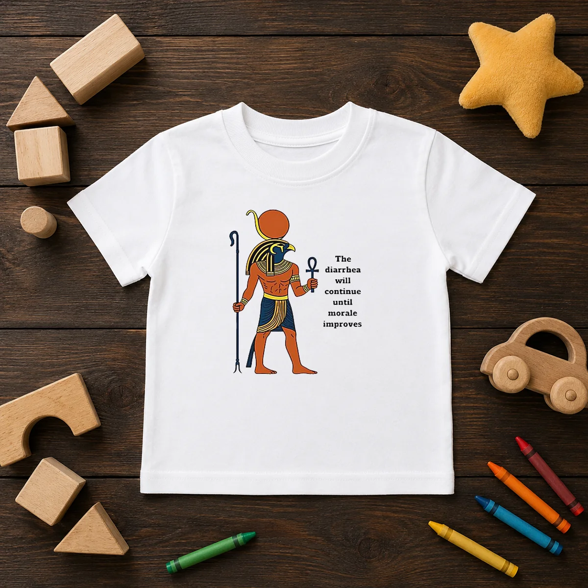Nice Ra The Diarrhea Will Continue Until Morale Improves Kids T-Shirt