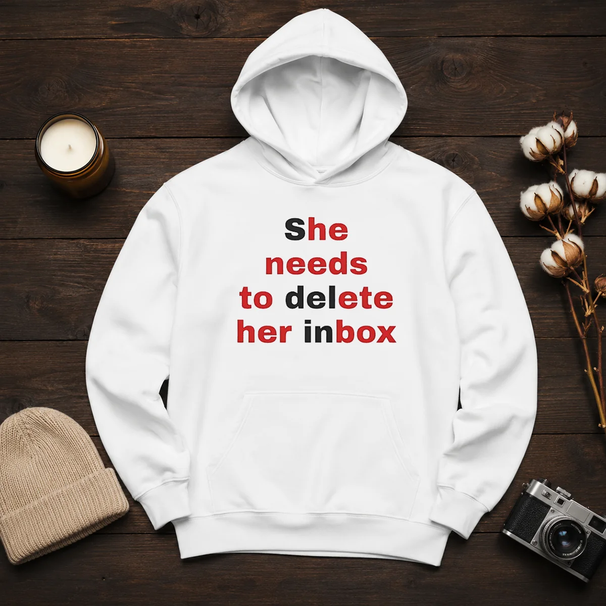 Nice She Needs To Delete Her Inbox Quote Email Hoodie