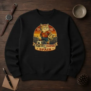 Nice Vintage Spanish Soccer Cat Meme Funny Sweater
