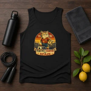 Nice Vintage Spanish Soccer Cat Meme Funny Tank Top