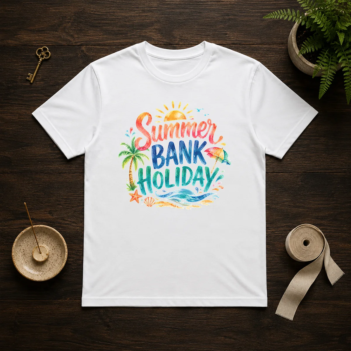Nice Watercolor Summer Bank Holiday Beach Shirt Nice Watercolor Summer Bank Holiday Beach Shirt