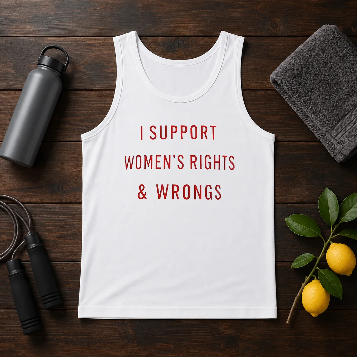 Official I Support Women'S Rights And Wrongs Funny Quote Tank Top