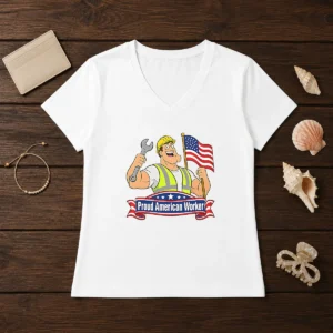 Official Labour Day Celebration Proud American V-Neck Shirt