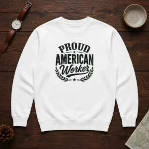 Official Labour Day Proud American Worker Silhouette Sweater