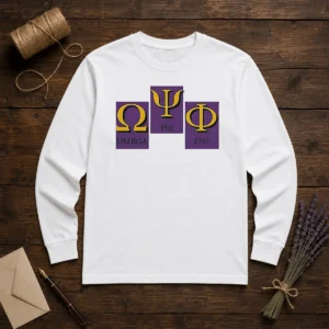 Official Omega PSI PHI Logo Long Sleeve Shirt