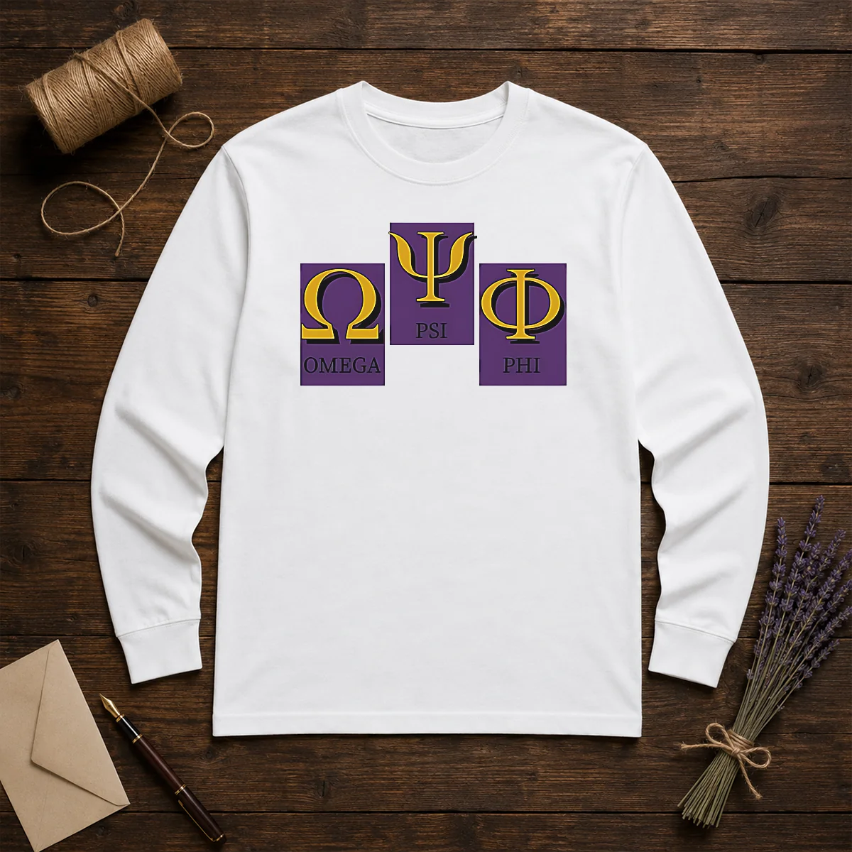 Official Omega PSI PHI Logo Long Sleeve Shirt
