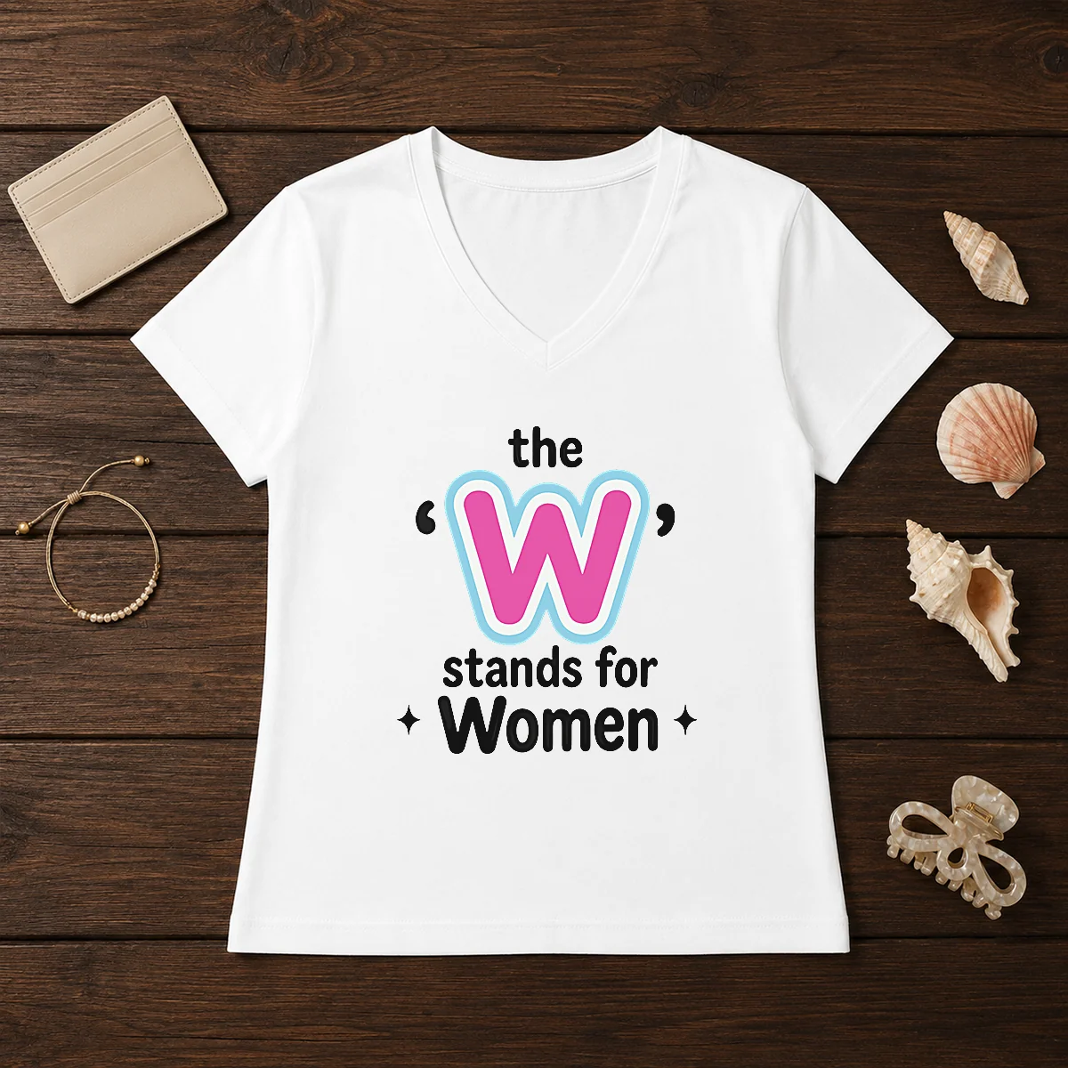 Official The W Stands For Women V-Neck Shirt Official The W Stands For Women V-Neck Shirt