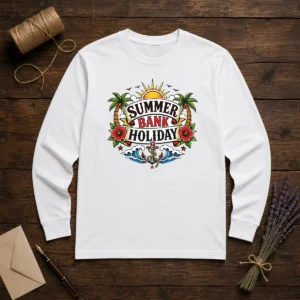 Official Traditional Tattoo Summer Bank Holiday Anchor Hibiscus Long Sleeve Shirt