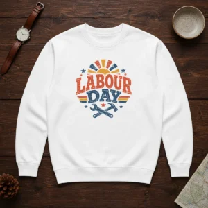 Official Vintage Retro Labour Day Sunburst Tools Sweater