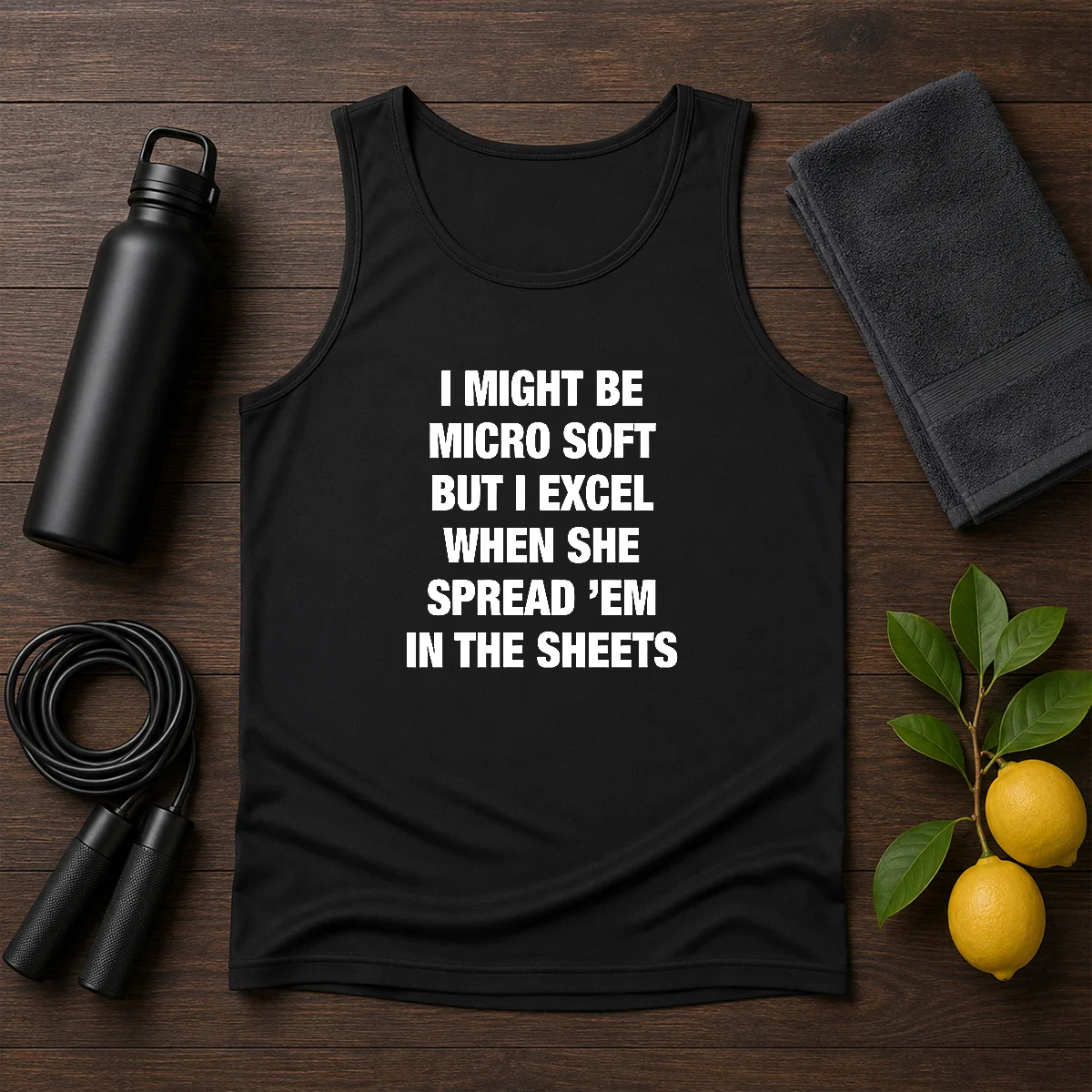 Original I Might Be Micro Soft But I Excel When She Spread 'Em In The Sheets Tank Top