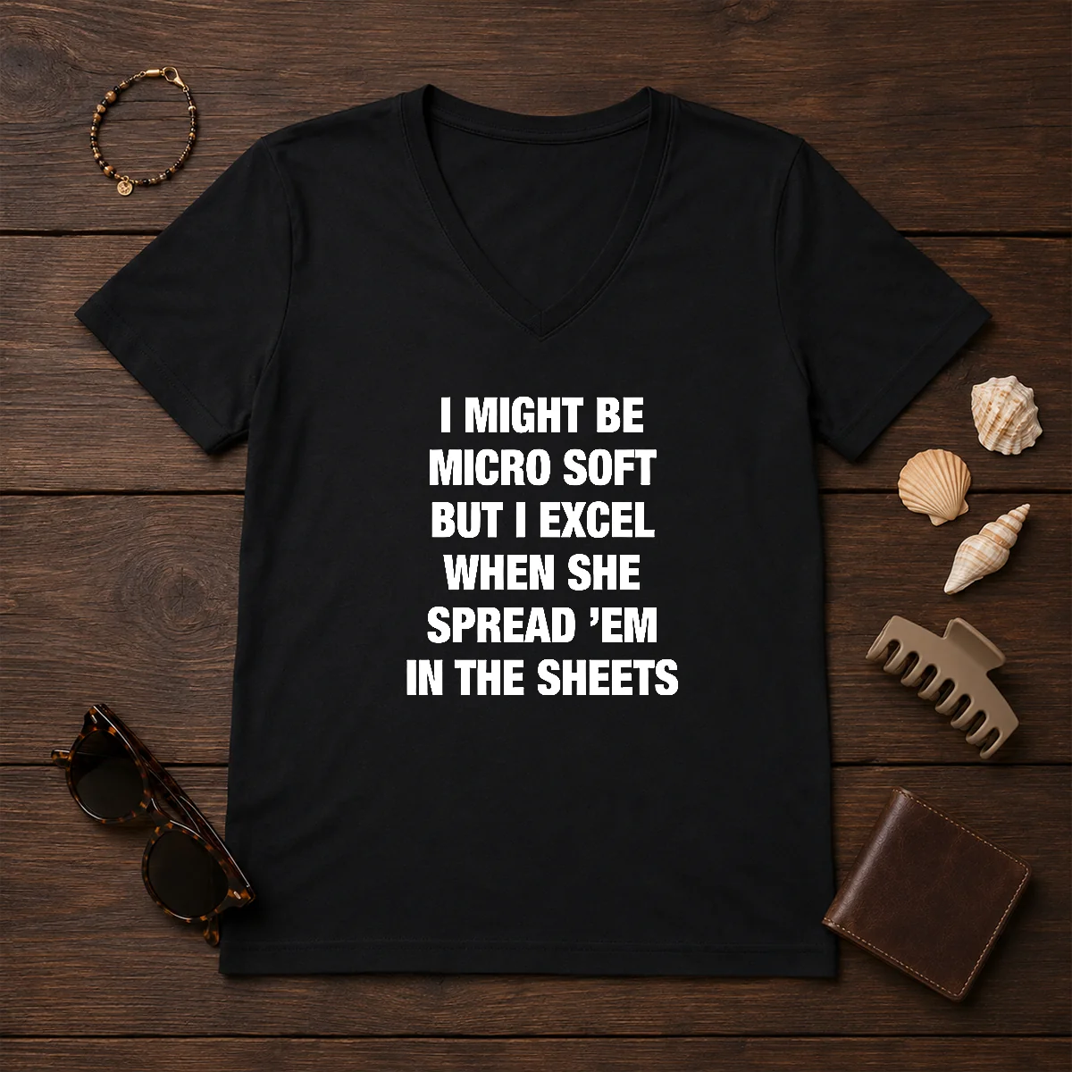 Original I Might Be Micro Soft V-Neck Shirt Original I Might Be Micro Soft V-Neck Shirt