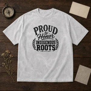 Original Indigenous Peoples Day Pride Silhouette Washed T-Shirt