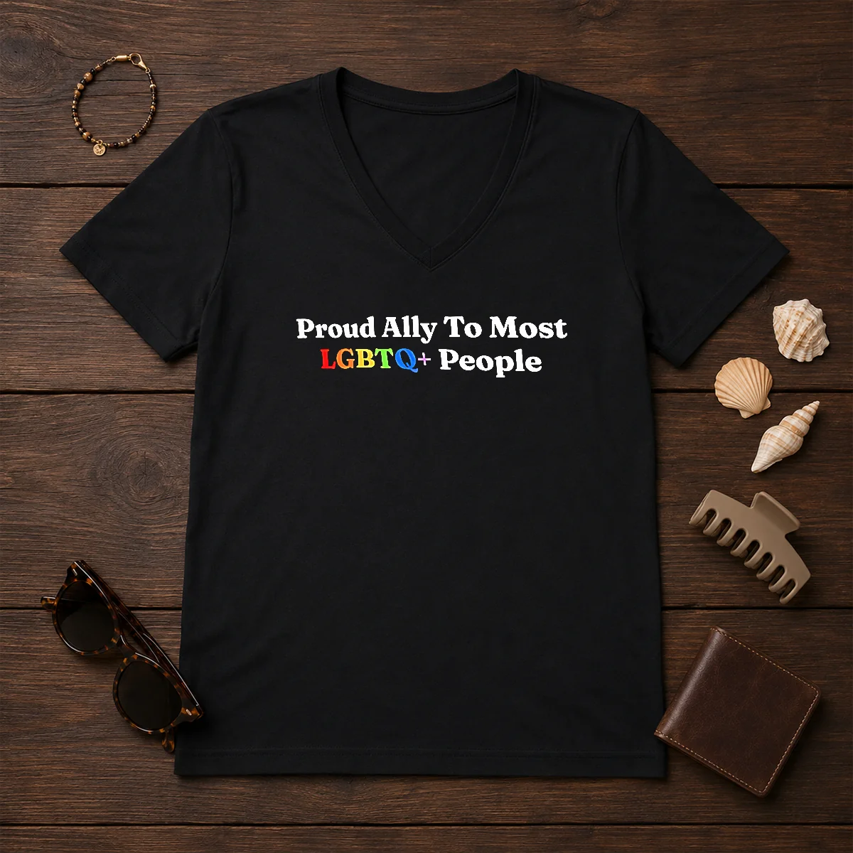 Original Proud Ally To Most LGBTQ V-Neck Shirt Original Proud Ally To Most LGBTQ V-Neck Shirt