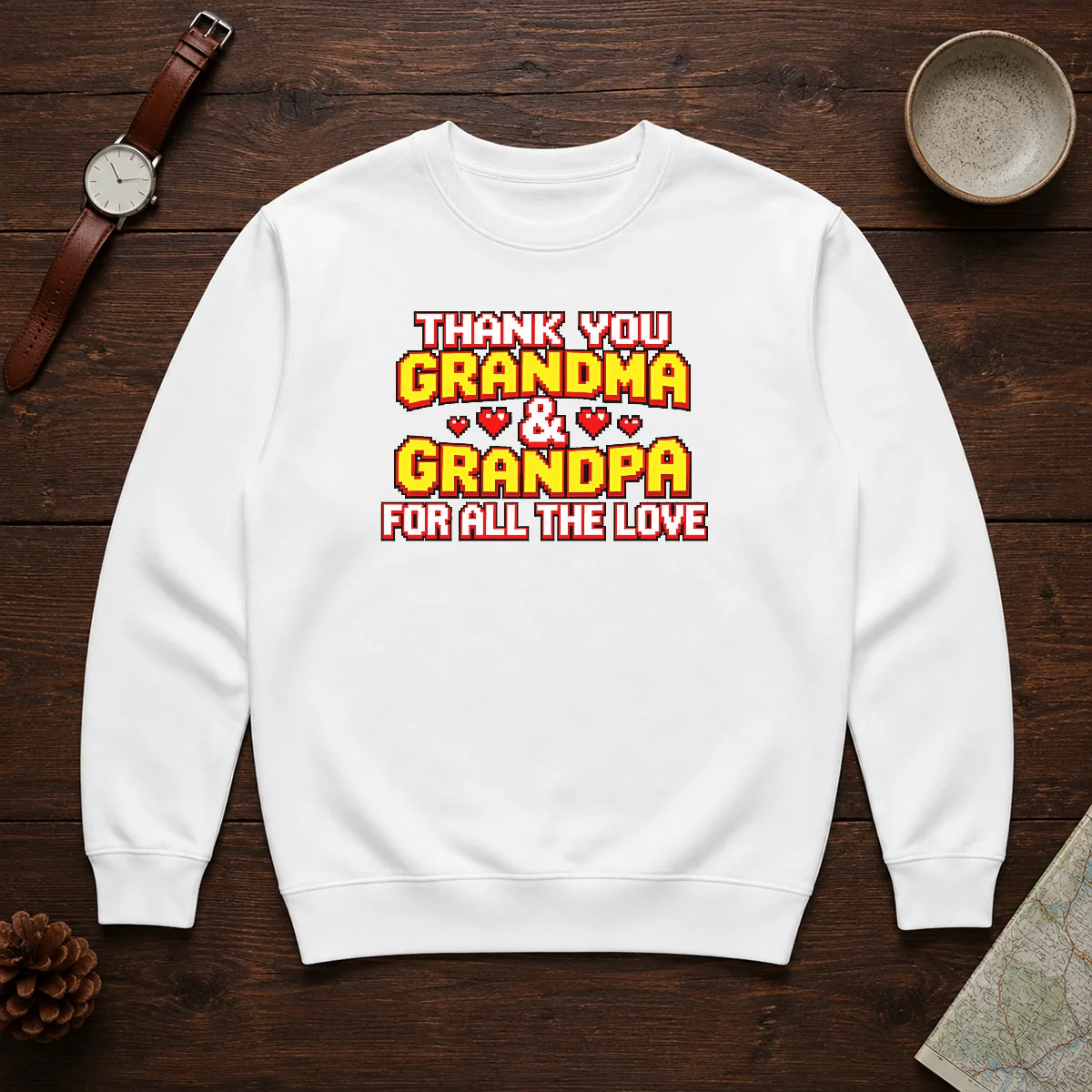 Original Thank You Grandparents Day Heartfelt Message Sweater