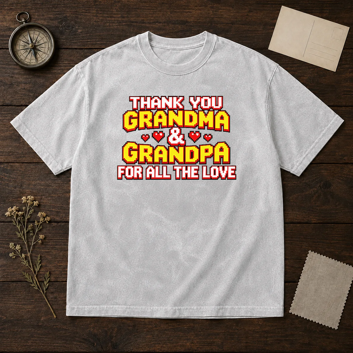 Original Thank You Grandparents Day Heartfelt Message Washed T-Shirt