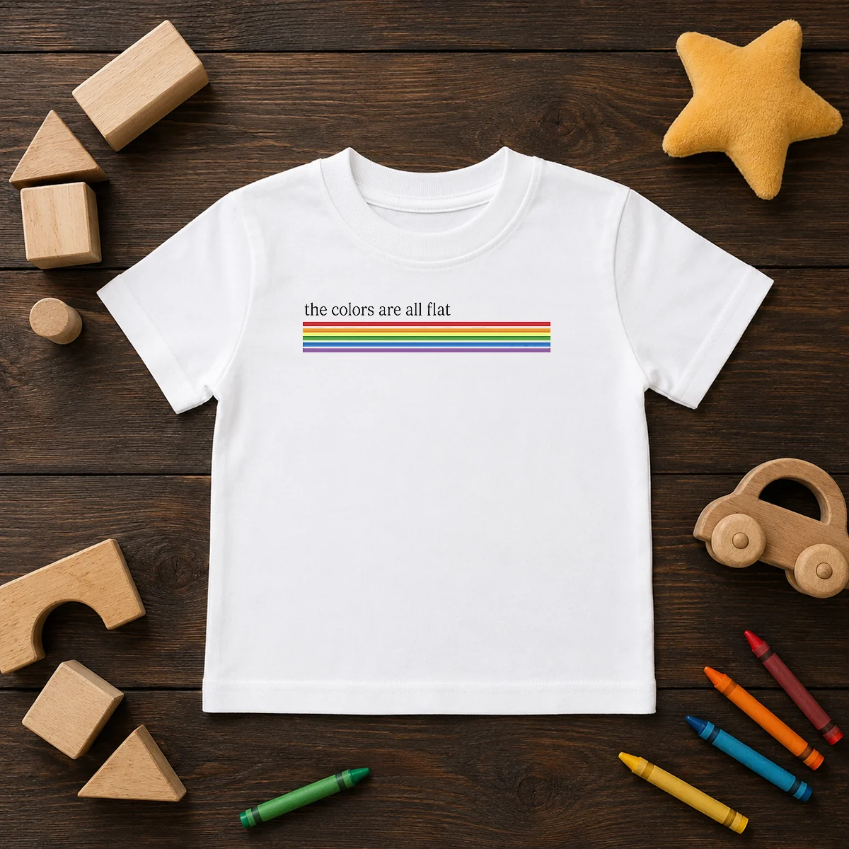 Original The Colors Are All Flat Rainbow Pride LGBTQ Pride Kids T-Shirt