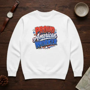 Premium Proud American Worker Labour Day Pop Art Sweater