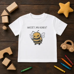 Premium Where'S My Honey Angry Bee With A Knife Kids T-Shirt