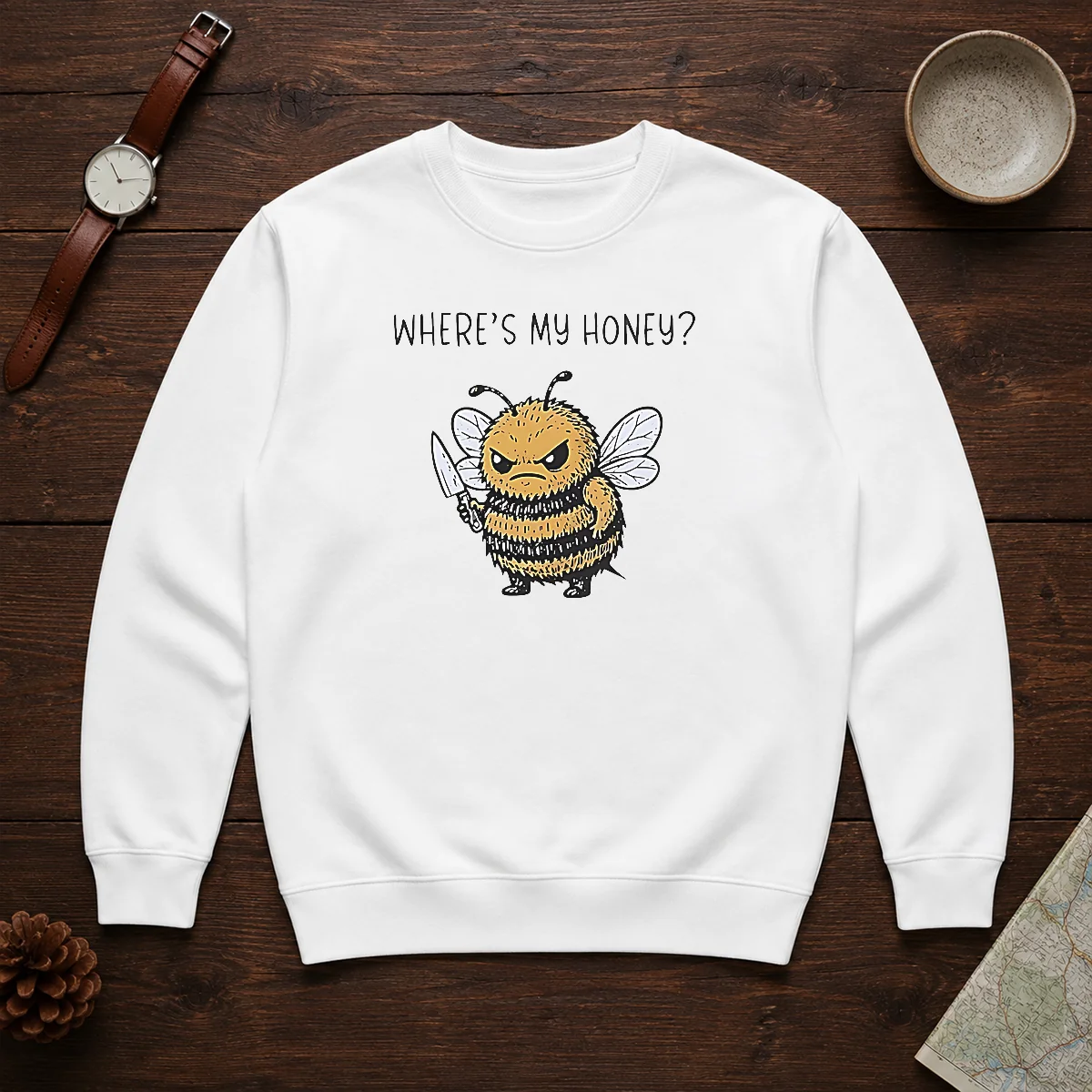 Premium Where'S My Honey Angry Bee With A Knife Sweater
