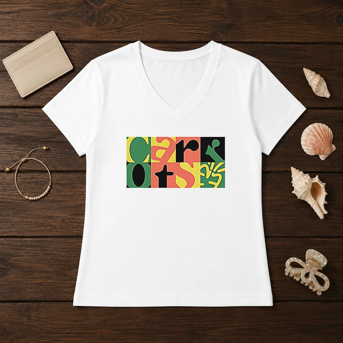 Pretty Carrots Brand Anwar Carrots V-Neck Shirt Pretty Carrots Brand Anwar Carrots V-Neck Shirt