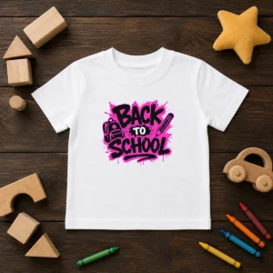 Pretty Cute Cartoon Back To School Apple Pencil Stars Kids T-Shirt