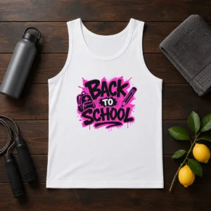 Pretty Cute Cartoon Back To School Apple Pencil Stars Tank Top