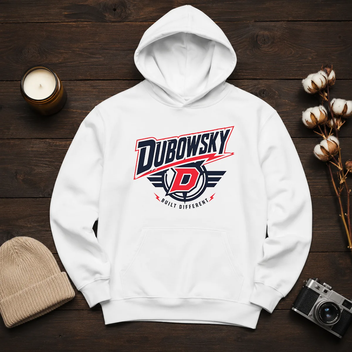 Pretty Dubowsky Built Different Lightning Bolt Sports Logo Hoodie