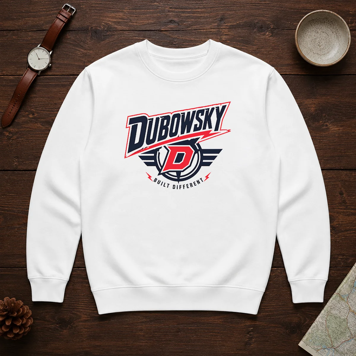 Pretty Dubowsky Built Different Lightning Bolt Sports Logo Sweater